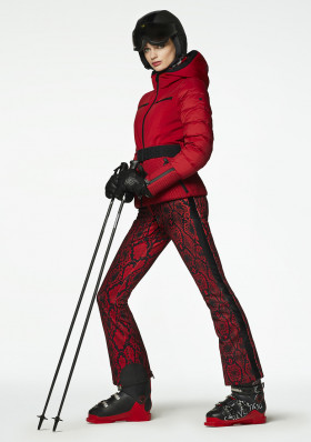 Damskie spodnie narciarskie Goldbergh DIAMOND ski pant RED PYTHON